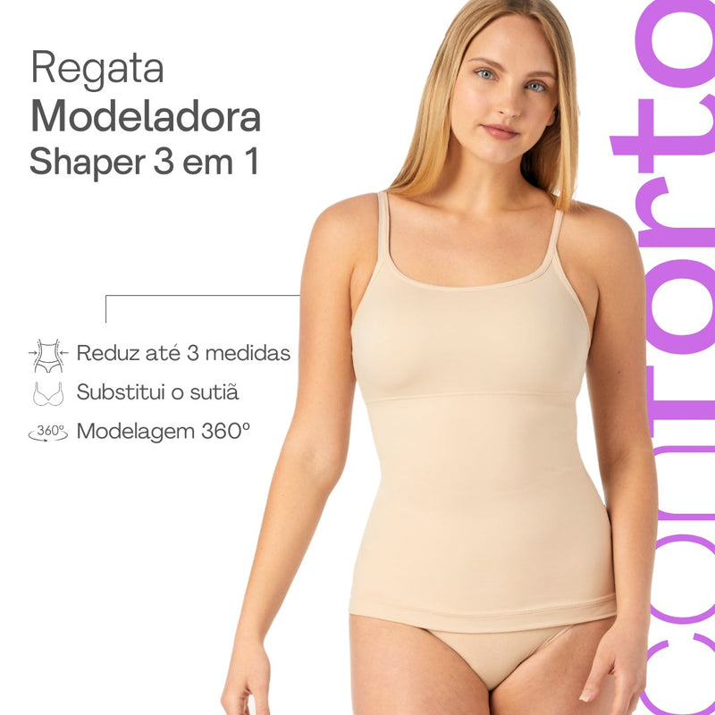 Regata Modeladora Shaper 3 em 1  (Compre 1 e Leve 2) - Envio Grátis